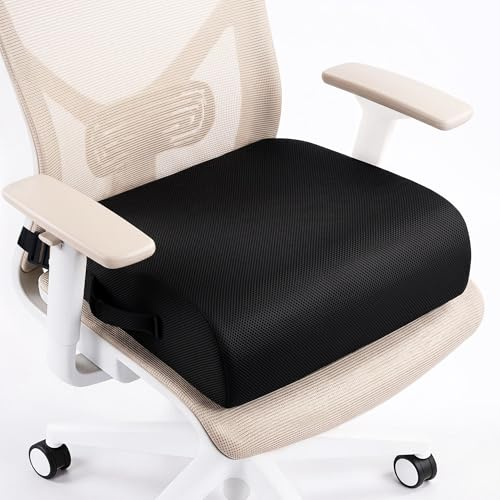 TOPROUD Extra Dickes Sitzkissen für Bürostuhl, Memory Foam Keilkissen Autositz Sitzkeilkissen für Auto, ergonomisches Sitzpolster zur Entlastung von Rücken, Hüfte und Steißbein mit Tragegriff