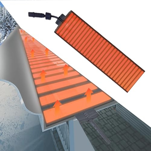 Roof Gutter Heater with Self-Regulating Heating Cable, Aluminum Panels for Ice Dam Prevention, Freeze Protection for Gutter Valleys, 4.7 x 141.7