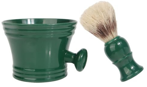 MUSISALY Kit de Toilettage Barbe Homme 2 Pièces Bol à Raser et Brosse à Savonnette à Raser Compact pour Soin Quotidien Visage et Voyage