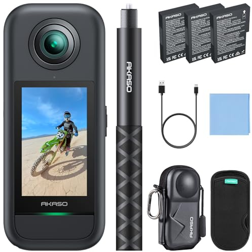 AKASO 360 Action Camera Creator Combo and Camera Carrying Case Bundle