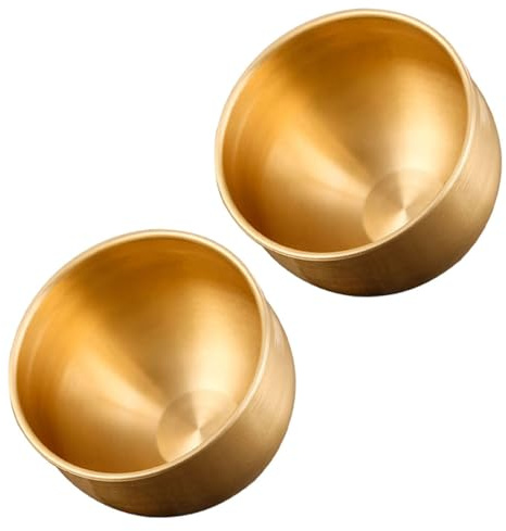 TIDTALEO Set 2 Pezzi Tazza da Tè in Rame Stile Cinese Antica, Tazza da Tè per Uso Domestico Design Decorativo Vintage, Resistente e Adatta a Casa, Ufficio e Feste