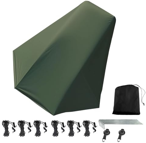 Universal Auto Markise, Sonnenschutz Markise Auto Seitenmarkise mit 6 Abspannseilen, 6 Heringen und 2 Saugnäpfen, CampingMarkise für Auto, SUV, LKW, Wohnmobilen, 380 X 280 cm (Grün)