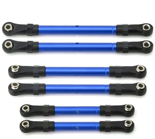 RC Crawler Componenti Per Slash Per Hoss Per Rustler Per Stampede 4x4 Trxs 1/10 Parti Automobili RC Tenditori Metallo Pull Rod Link Sterzo Set(Blue)