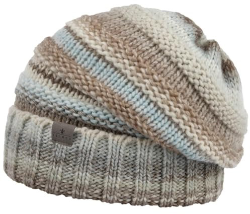 LIERYS Bernardo Oversize Strickmütze Damen Herren Made in Germany Schurwolle Long Beanie Umschlag Winter hellblau One Size