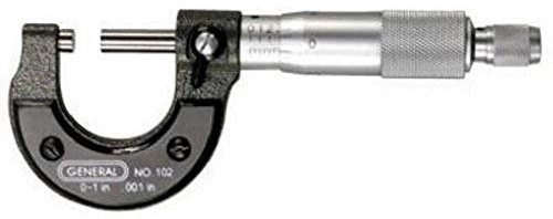 General Tools 102 0-Inch to 1-Inch .001-Inch Graduation Micrometer (102G)