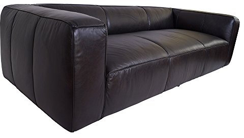 Vintage Line Clubsofa Dublin Belon Black 3-Sitzer Sofa Couch Designsofa Echtleder