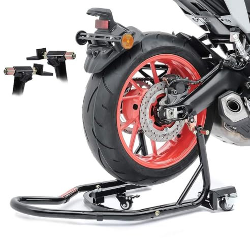 ConStands Mover II Universal - Motorrad Montageständer Kompatibel mit Ducati 749 Schwarz Hinten Rangierhilfe Hinterrad-Ständer Heber