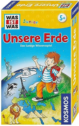 KOSMOS 711290 was ist was Junior - Unsere Erde, Lernspiel für 2-4 Kinder ab 5, Reisespiel, Kinderspiel, Geburtstagsgeschenk, Mitbringsel