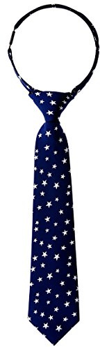 Retreez Corbata Pre-atada de microfibra de Patrón de estrellas para niño Azul marino y blanco - 4-7 años