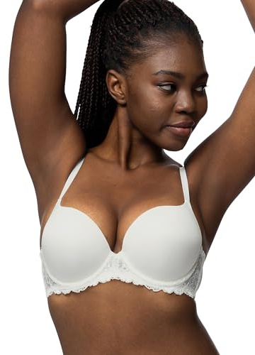 Dorina Claire - Soutien-Gorge Demi Super Push-Up pour Femme, avec Armatures, Microfibre Douce avec Détails en Dentelle, Bretelles Réglables pour Un Soutien et Un Effet remontant,