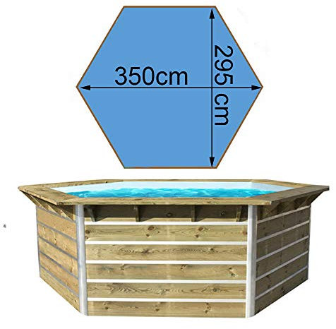 Waterclip - 20153 - Piscine en Bois 3,50 x 2,95 x 1,11 m cebu