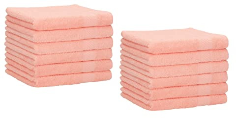 Betz Lot de 12 Serviettes d'invité Palermo 100% Coton Taille 30x50 cm Plusieurs Couleurs aux Choix Color Abricot