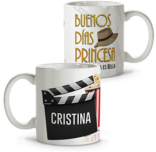 LolaPix Taza San Valentin Personalizada Apta para Lavavajillas. Regalos para Cinefilos. Tazas Originales para Regalar Hombre. Regalos Originales para Parejas. Taza Cerámica 330ml. LA Vida ES Bella
