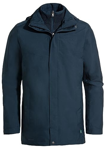 VAUDE Idris III 3-in-1 Parka Herren – Herren-Winterjacke wasserdicht, winddicht & atmungsaktiv mit Eco Finish, Herren-Doppeljacke mit wärmender Hybrid-Innenjacke – in Blau, Größe: S