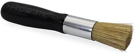 Backpinsel Kochpinsel porzellan Naturborsten ANCKERAMIC, handgefertigt Schwarz