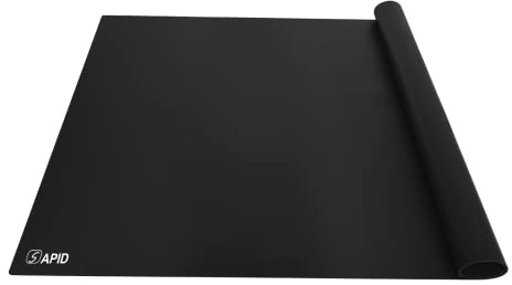 Extra Large Silicone Mat 36 x 24 Place Mats, Heat Resistant Mat for Kitchen Countertop Protector, Thick Placemats Washable Silicone Mats for Kitchen Counter Mat Dining Table Mat, Black, Sapid