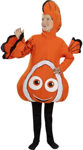 Funidelia | Costume da Pesce Pagliaccio per bambina e bambino Animali - Costume per Bambini e accessori per Feste, Carnevale e Halloween - Taglia 3-4 anni - Arancione