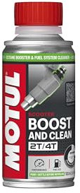 Motul - Booster d'Octane Essence et Nettoyant Circuit Carburant Scooter- Moteurs 2T et 4T - Performance - Réduction Consommation - Idéal Avant Contrôle Technique - Boost and Clean Scooter - 100 ML