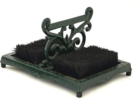 AuraHome® Cast Iron Classic Boot scraper Boot Scraper with Brushes Outdoors, Welly Boot Remover & Cleaner, Shoe Racks Jack Storage Cabinet, Wellington boot stand, Brush for Muddy Boots Cleaner