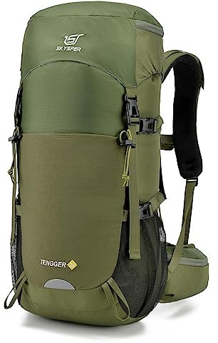 SKYSPER Wanderrucksack 35L Leichtgewicht Camping Backpack Trekkingrucksack aus atmungsaktivem 3D Air Mesh Polyester Camping Outdoor Wandern Rucksack