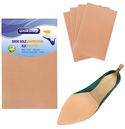 Unikstep 4 pièces de protections pour semelles de chaussures, coussinets antidérapants pour le fond et le talon des chaussures, autocollant antidérapant et insonorisant auto-adhésif (Kaki)