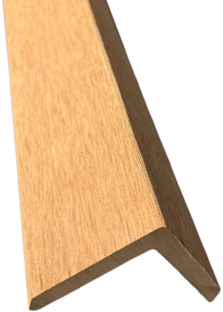 WPC Flachleiste Winkelleiste Abschlussleiste Abdeckleisten WPC-Winkelprofil (Winkel 48x48x1450mm hellbraun)