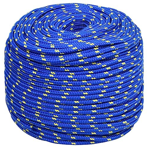 vidaXL Bootsseil Ankerleine Festmacher Tauwerk PP Leine Seil Tau Polypropylenseil Geflochten Flechtleine Blau 6mm 25m Polypropylen