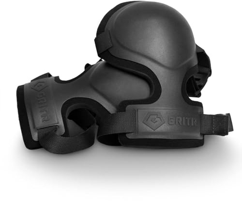 GRITR Tactical Knee Pads for Work, Hunting, Construction, Gardening, Paintball w/Foam Padding, Hard Shell & Adjustable Straps - Heavy Duty Professional Knee Protectors for Men & Women, Black