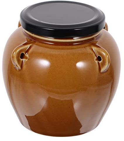 UPKOCH 1pezzi Barattolo in Ceramica Per Conservare Sottaceti Alimenti Secchi Contenitore Sigillato Con Coperchio Design Compatto Portatile Per Cucina Dispensa