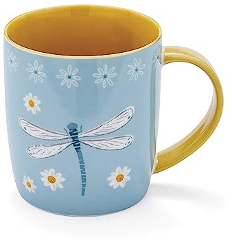 Cooksmart Dragon Flies Barrel Coffee Mug for Home, Office and Hot Drinks | British Designed, Ceramic Stoneware, Large Capacity, Tea & Coffee, Durable Finish, Easy Clean, Gift Ready, Everyday Use