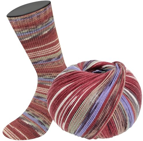 LANA GROSSA Meilenweit Seta | Sockengarn mit Seidenanteil, waschmaschinenfest | Handstrickgarn 55% Schurwolle (Merino), Polyamid, & Seide | 100g Wolle zum Stricken & Häkeln | 400m Garn FB3368