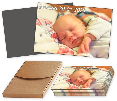Dekopix Personalisierter Fotomagnet. Kühlschrankmagnet selbst gestalten. Dünne, Flexible Magnete. Originelles Geschenk (20 Fotomagnete, 5x7,5 cm)