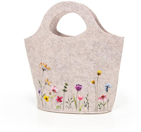 Logbuch-Verlag Geschenktasche Ostern aus Filz 18,5 x 5 x 27 cm Osternest Verpackung Ostergeschenk natürlich