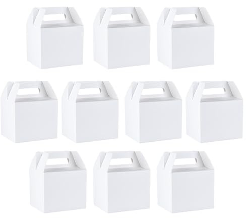 Ideen mit Herz Geschenkboxen | Kartons | Pappboxen aus starkem Papier | 250 g/m²| 10er Set | Falt-Taschen | ideal für Geburtstag & Hochzeit | 13 cm x 11 cm x 16,5 cm