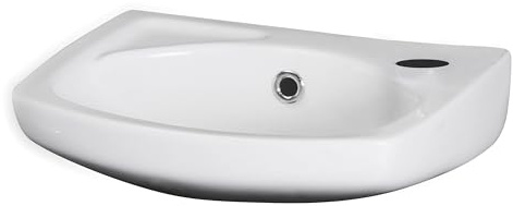 Balterley 350mm Bathroom Sink, Wall Hung Ceramic Round Bowl Bathroom Wash Basin Sink with Overflow, 1 Tap Hole, Wall Mounted Basin Sinks for Bathrooms and Cloakroom - 350 x 280 x 140mm (White)