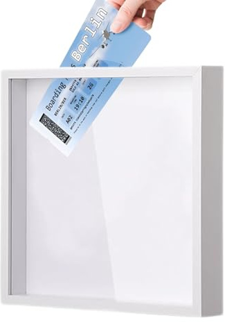 Cornice per archivio avventura, cornice per biglietti con fessura, scatola dei ricordi di viaggio, in legno, per biglietti da viaggio, per cartoline, biglietti per concerti