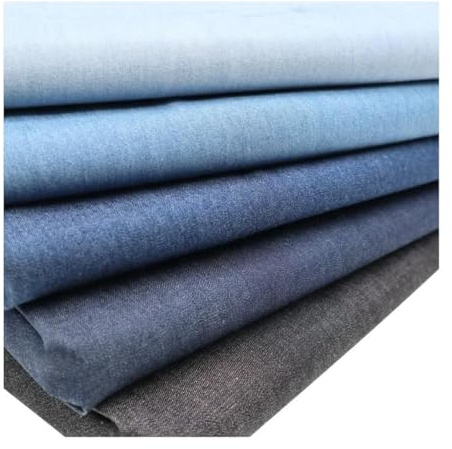 CraftsFabrics 5 st/set linne rayon twill stretch 48 cm bred gör-det-själv enkel mjuk denim quiltning bomull poplin tyg idealisk för sömnad, quiltning