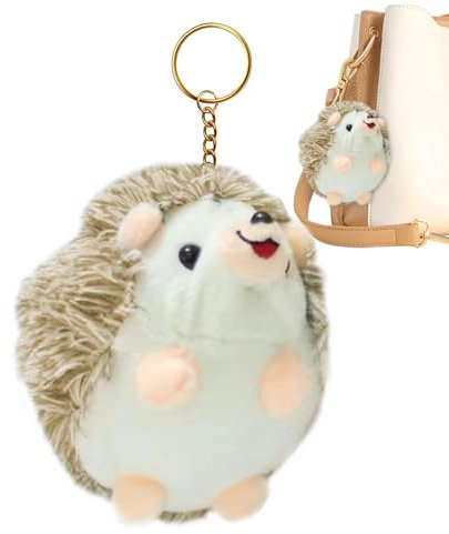 Wonsfuleu Pendentifs porte-clés hérisson en peluche, pendentif clé en peluche,Charme de sac mignon Animaux en peluche portables | Pendentif clé doux et confortable pour la famille, les amis, les,