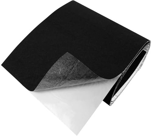 Qililandiy Selbstklebend Filz Bastelfilz 35cm x 200cm Weich Vliesstoff Filzgleiter für DIY Handwerk Projekte Patchwork Schwarz
