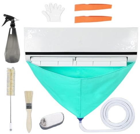 Set di 8 sacchetti impermeabili per condizionatori d'aria – sacchetto speciale per interni ed esterni della macchina | Kit di pulizia universale per la macchina e un kit di pulizia split