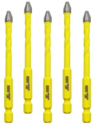 Foret excentrique à tête crochue 6MM Jeu de mèches DARTOTEK Mèches hélicoïdales pour bois/plastique/verre/brique en béton Mèches multi-matériaux avec coffret de rangement des mèches, 5 pièces