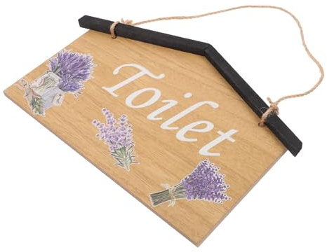 OFFSCH 1pièce Panneau Bois Vintage Pour Toilettes Décoration Murale Pour Salle De Bain Plaque Suspendue Bois Et Corde Ambiance Pour Wc