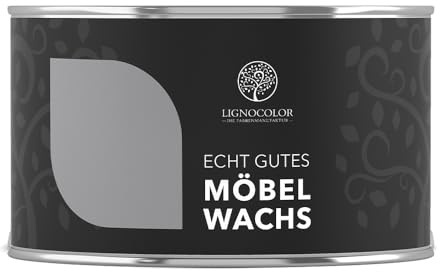 Lignocolor Möbelwachs (Grau, 375 ml) | natürlicher Schutz für Holz & Möbel | ideal für unbehandelte und gestrichene Holzoberflächen