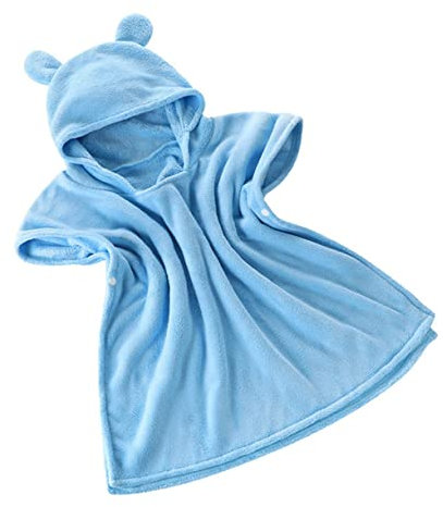 ANDRESLAD Kapuzenbadetuch Für Neugeborene Saugfähig Und Weich Meeresblau Mit Ohren Perfektes Zur Babyparty Für Jungen Und Mädchen