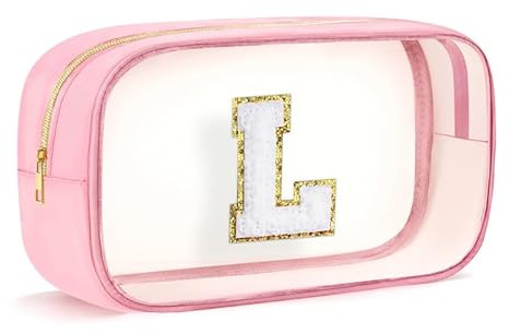 Geschenke für Mädchen Teenager - Personalisierte Transparente Kulturtasche Geburtstagsgeschenke für Teenager Kinder Damen Familie Reisetasche wasserdichte Kosmetiktasche mit Reissverschluss Rosa L