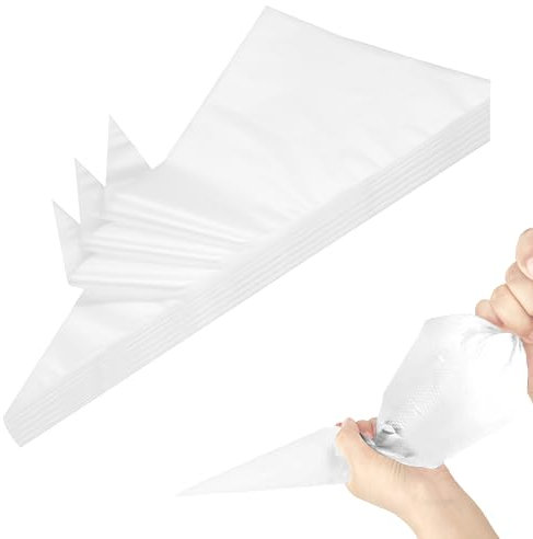 25 Inch Extra Large Piping Bags, AMBESTAR 200 Pieces Thick Disposable Anti Burst Icing Bags, Heavy Duty Icing Piping Bags Chocolate Royal Cupcake Cream Frosting Decorating Baking Supplies