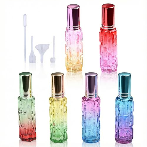 6 stycken 4 st plastdispenser glas resedofthållare förtjockad läckagesäker parfymhållare påfyllningsbar fin spray 10 ml