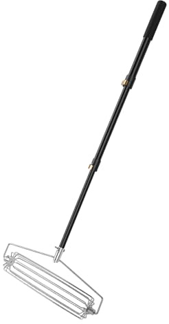 Fockety Rastrillo de Trampa de , Rastrillo de Campo de Búnker de Acero Inoxidable 304 con Poste Retráctil de Aleación de Aluminio y de Esponja EVA, para Salto Largo, Salto Alto, Campos