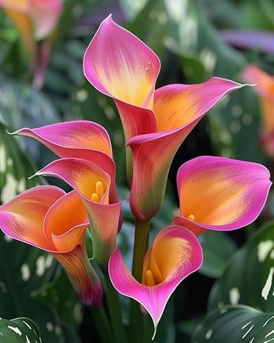 Raro Calla bulbi,Piante perenni,Calla pianta vera,resistenti al freddo,Tagliare,Facile da curare(non artificiali)-4 bulbi-D