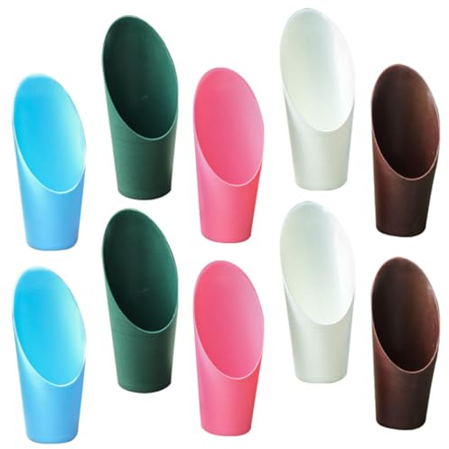 Abaodam Set de 10 Palas Pequeñas de Plástico para Jardinería, Herramientas Manuales para Plantar Suculentas, Tazas para Rellenar Tierra, Accesorios para Jardín Doméstico
